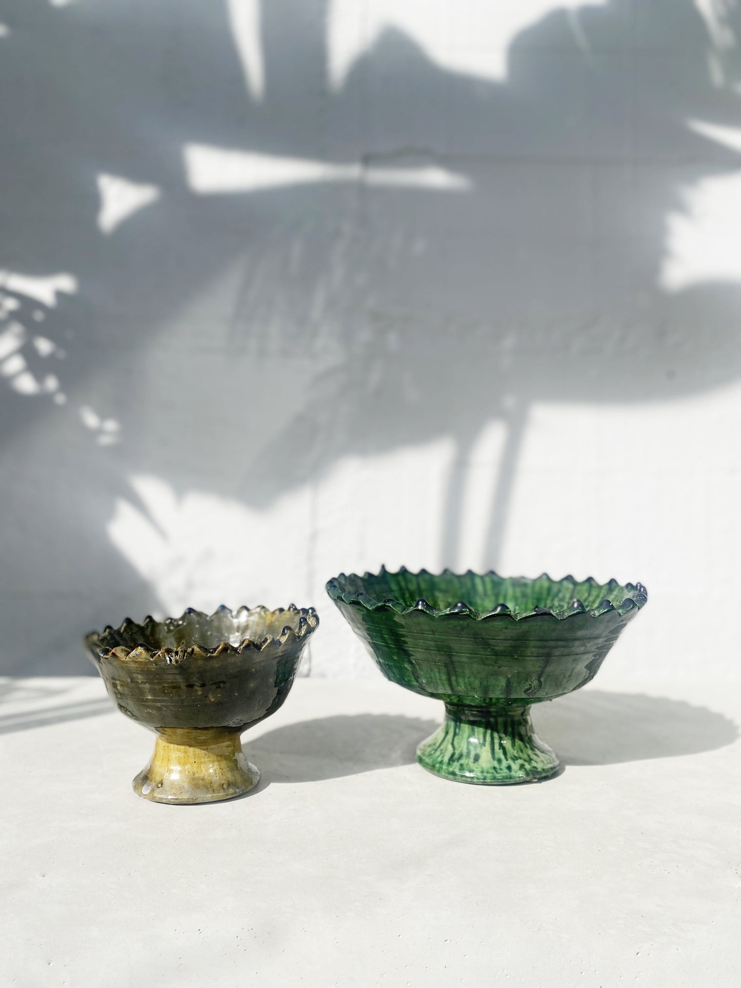 Moroccan pedestal zigzag bowl