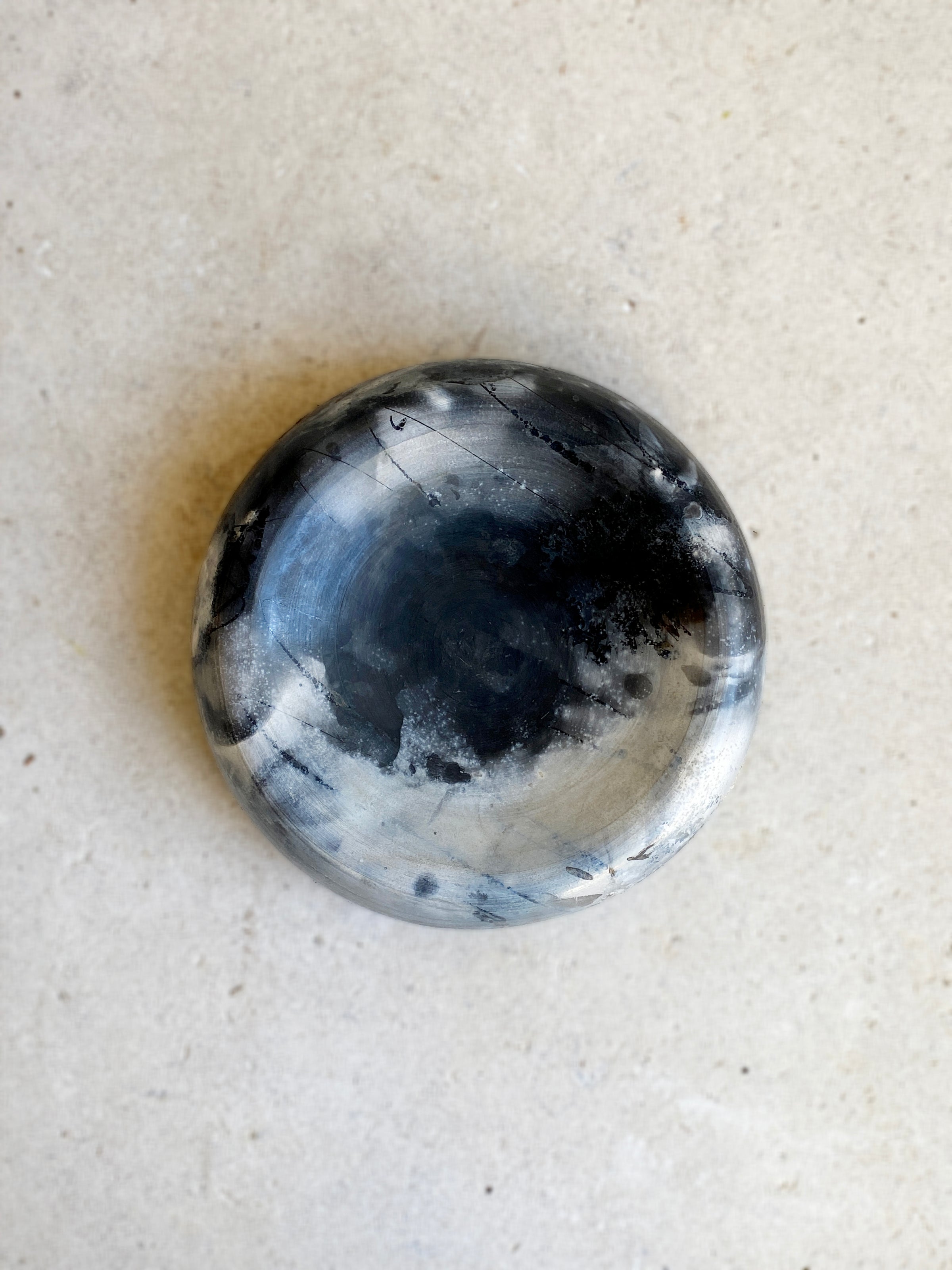 Saggar fired inverted bowl