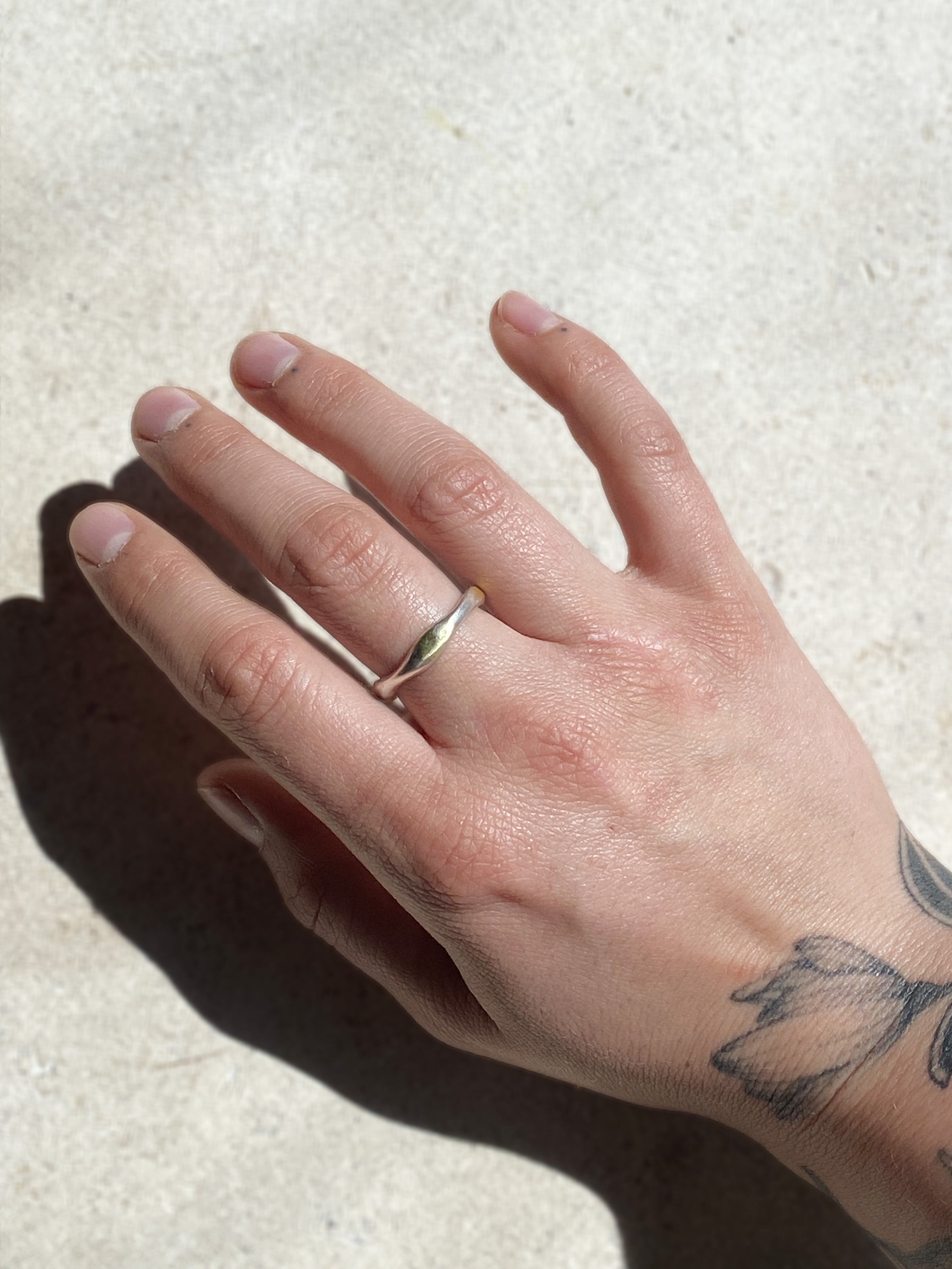 VOSSO Sterling silver cast ring gold nuggets