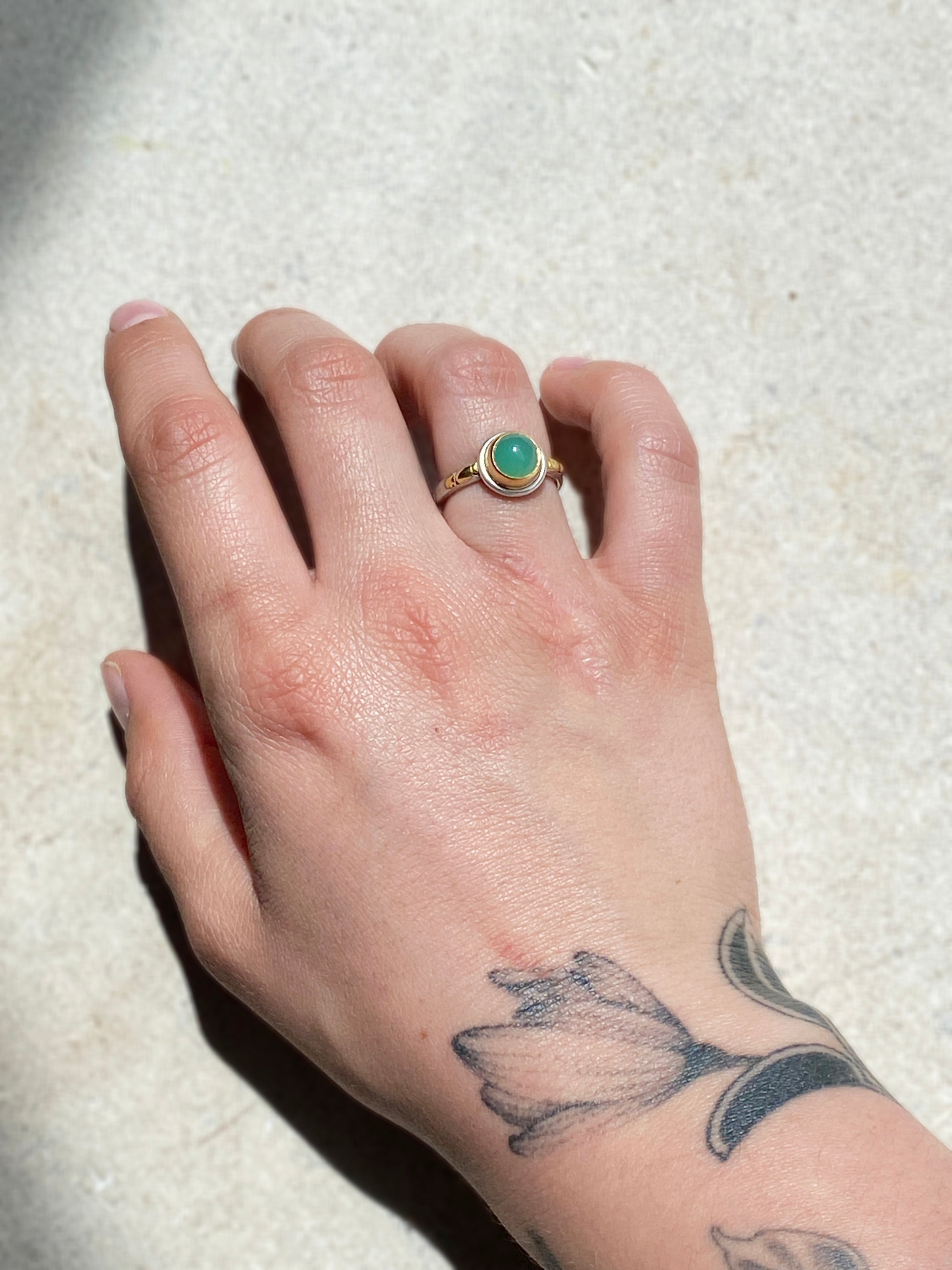 Vosso Marlborough Chrysoprase & Gold Nugget Ring