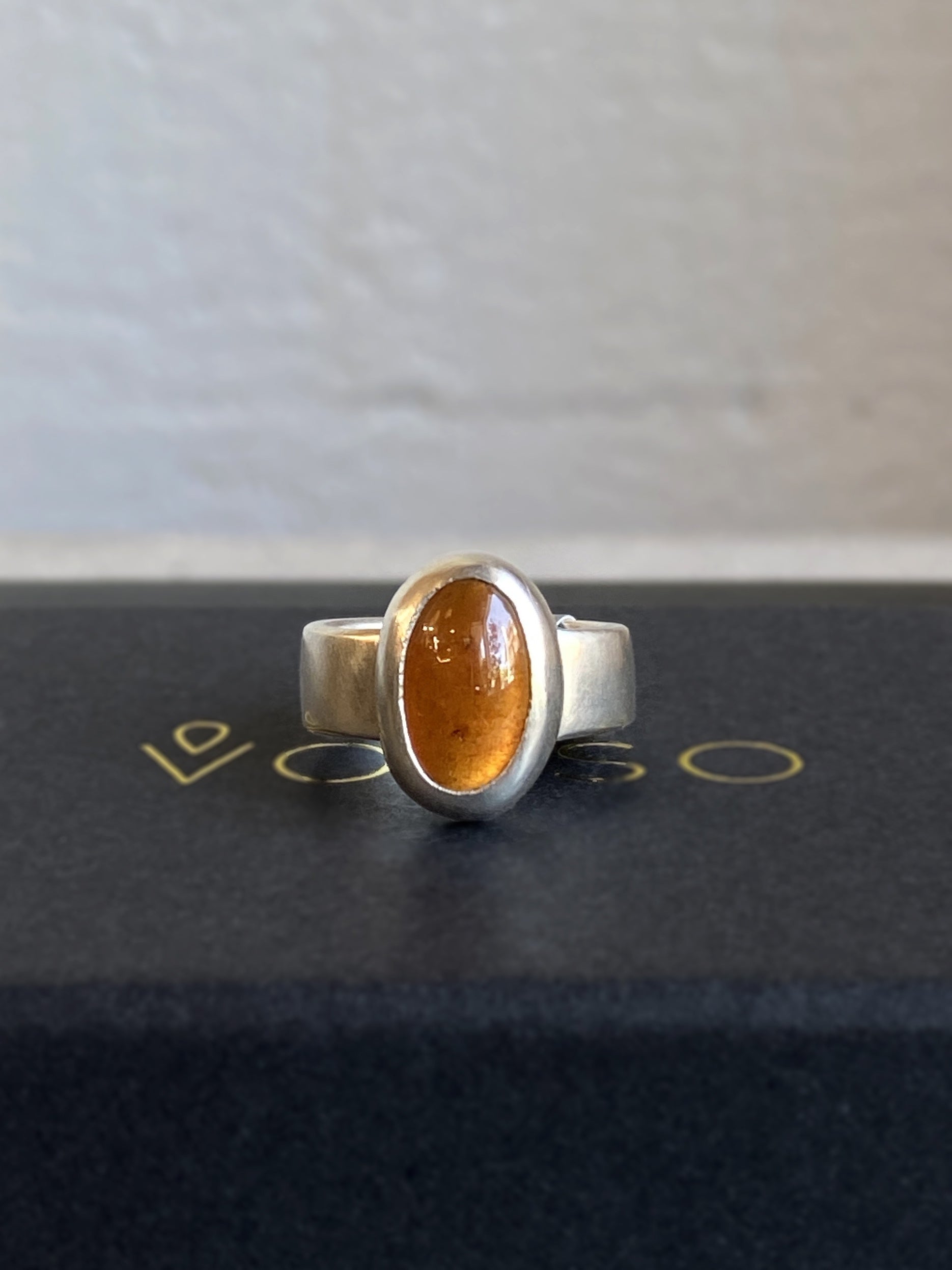 Vosso Hessonite Garnet & Silver Ring