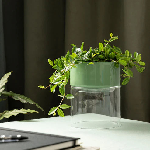 Glass flip planter