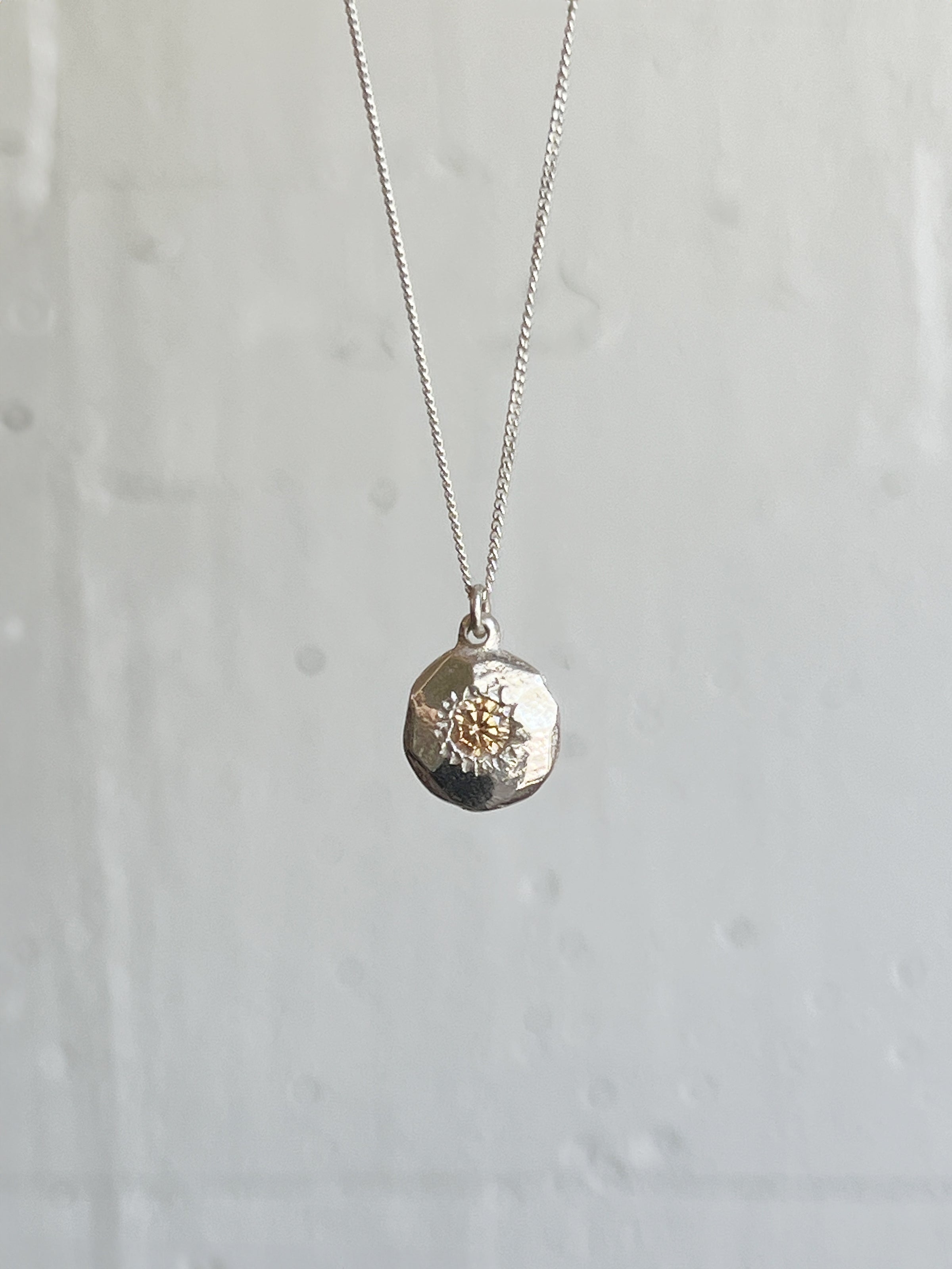 Champagne cubic zirconia honour pendant