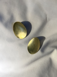 Brass Oval Disc earrings