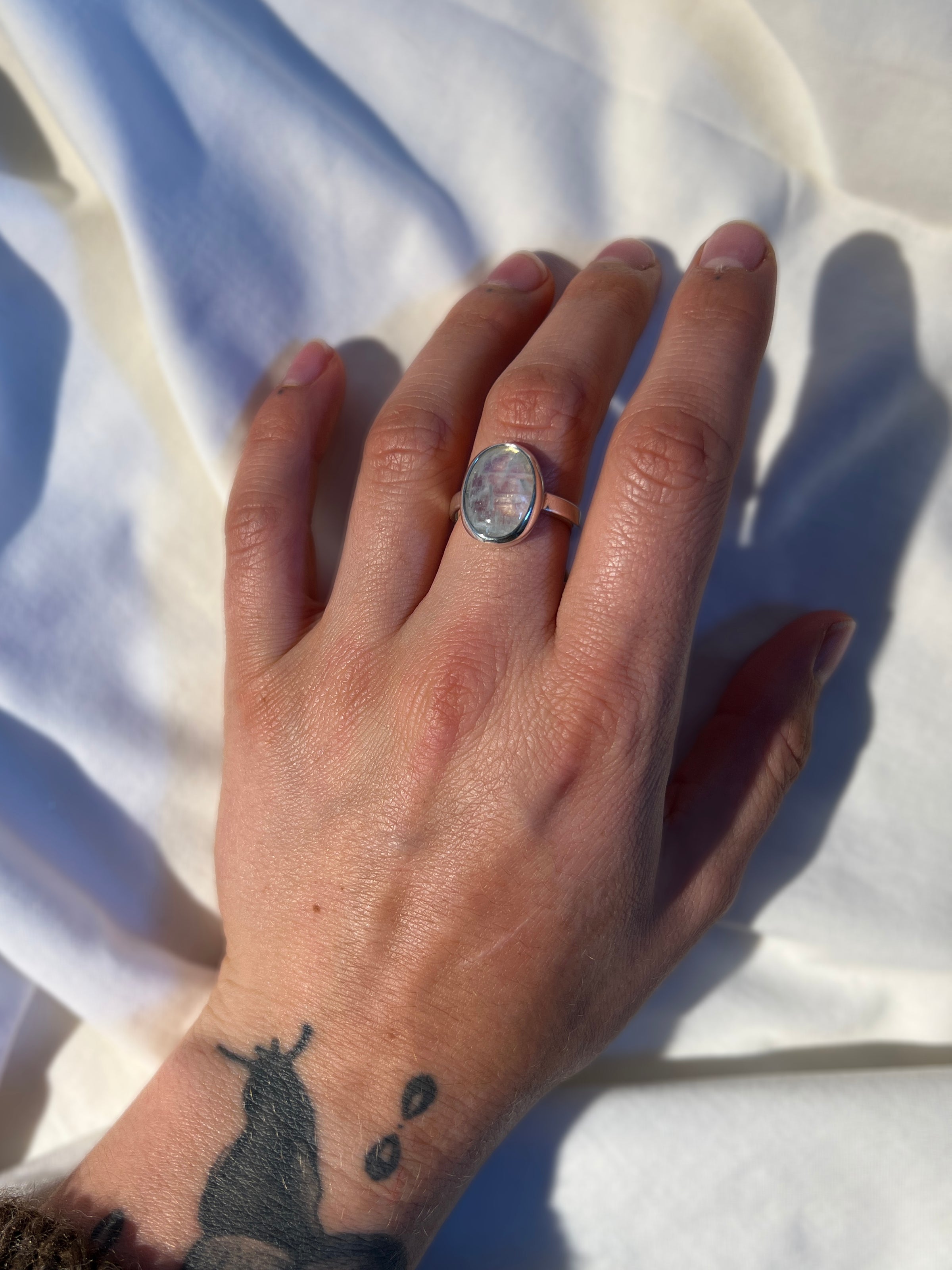 Moonstone in sterling silver ring