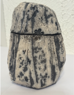 Raku lidded container