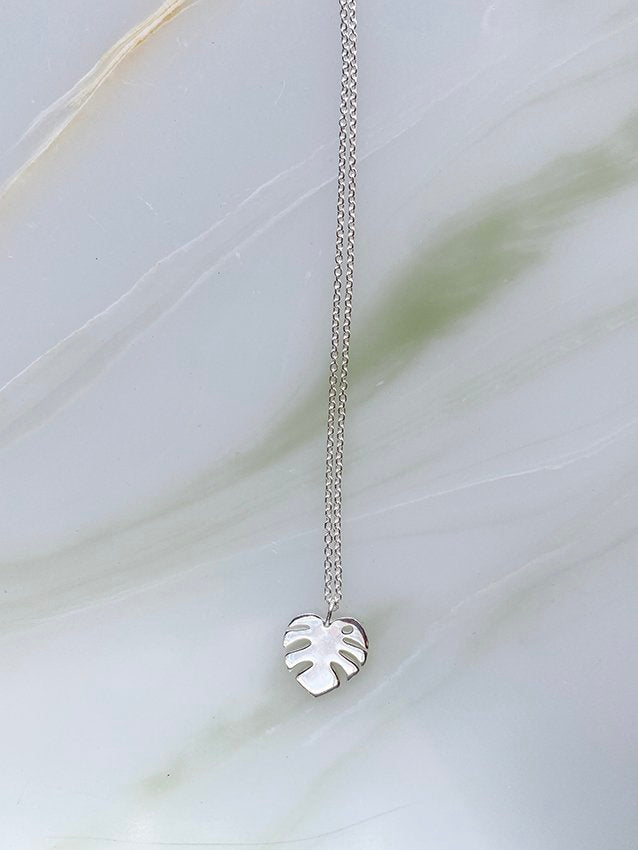 Audrey loves Ruby monstera necklace