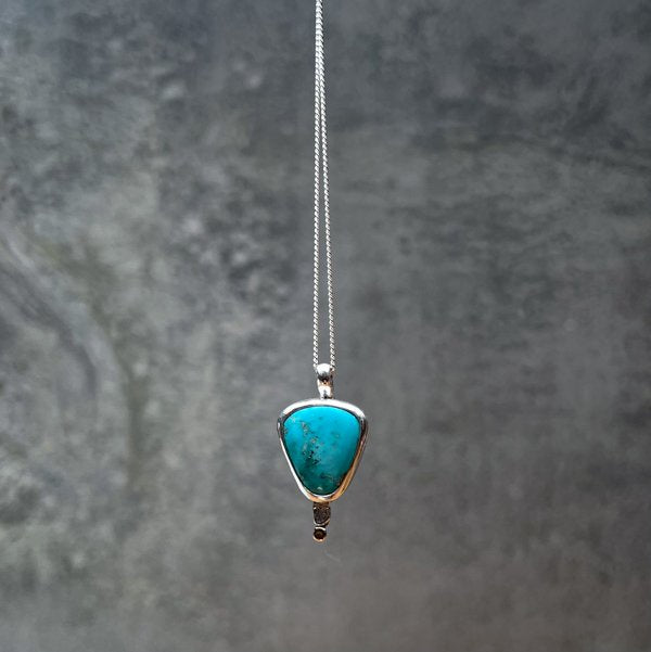 Vosso morenci turquoise tiny drop necklace